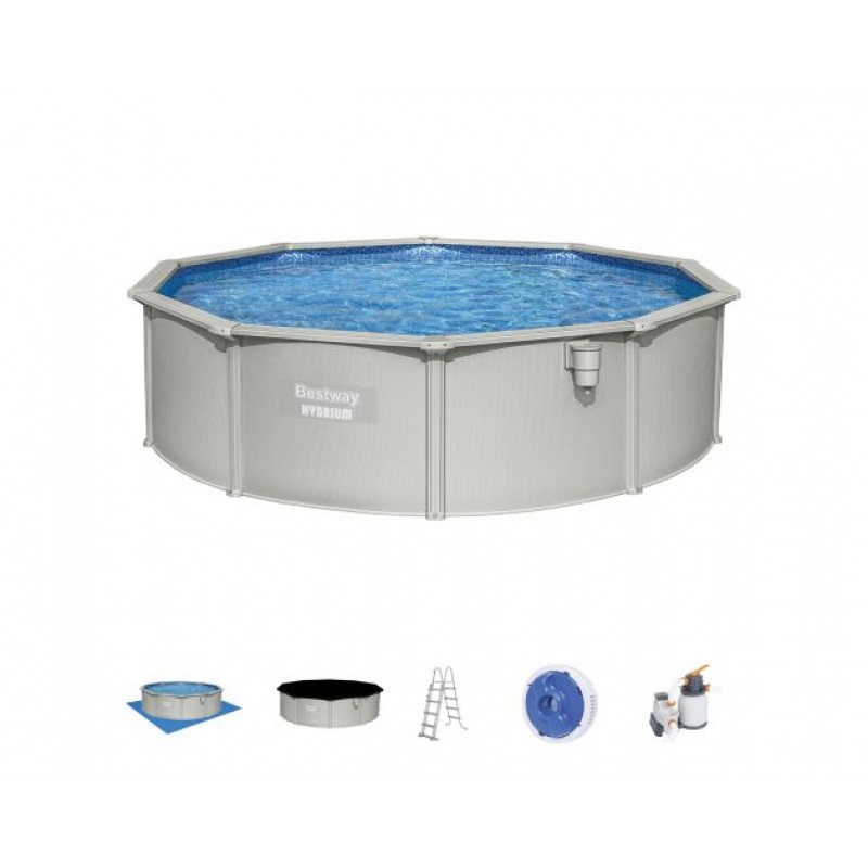 PISCINA EM AÇO REDONDA RED HYDRIUM (366X122CM) 