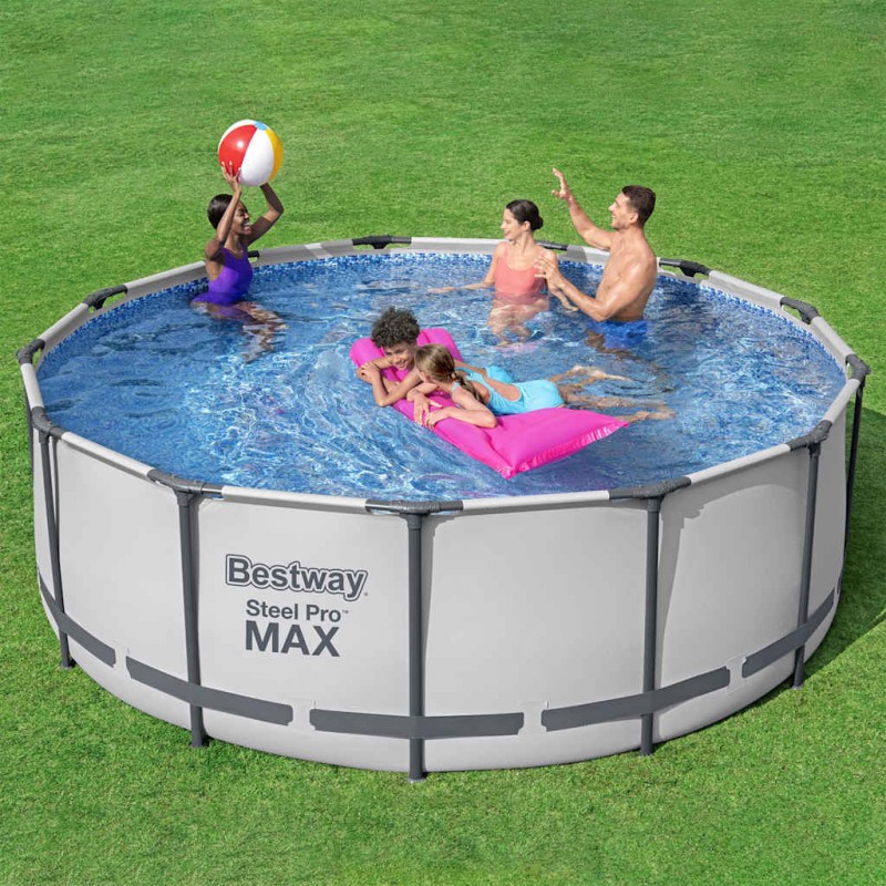 Piscina Desmontável BESTWAY 396x122cm Steel Pro Max (COM ESCADA, COBERTURA E BOMBA)