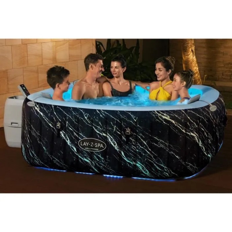 Spa de Hidromassagem  QUADRADO Insuflável Lay-Z-Spa® Hollywood AirJet™ com luzes LED 4-6 pessoas