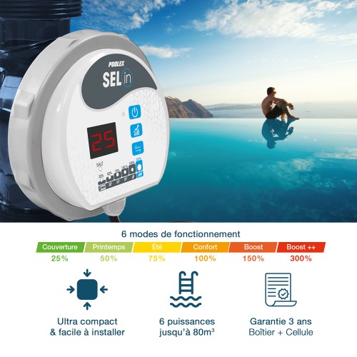 ELETROLISADOR / CLORADOR SALINO POOLEX TURBO SALT ATÉ 40M3